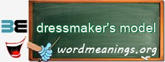 WordMeaning blackboard for dressmaker's model